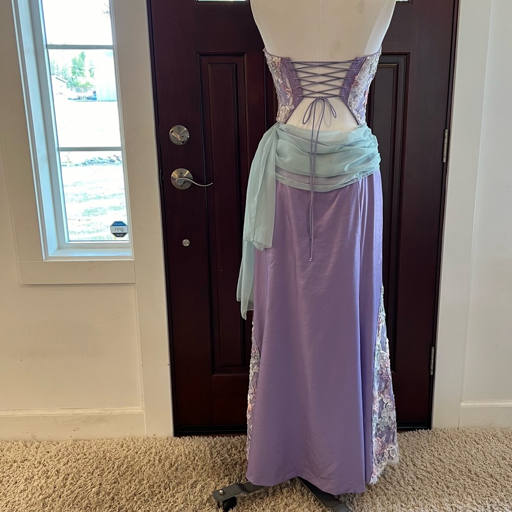 Nicole Miller Strapless Embroidered Embellished Lace Corset Mermaid Maxi Dress 6 - Picture 4 of 15